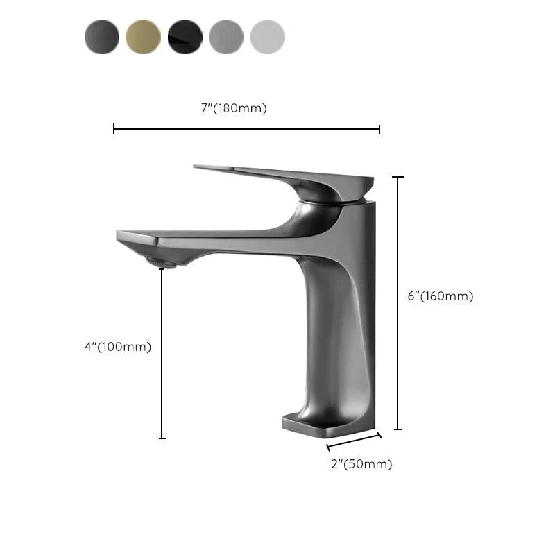 Contemporary Centerset Tap Lever Handles Single Hole Low Arc Solid Brass Square Tap -Bathlova