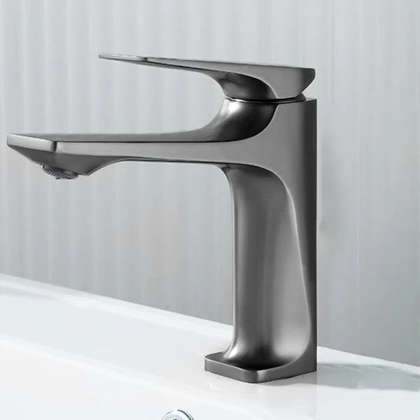 Contemporary Centerset Tap Lever Handles Single Hole Low Arc Solid Brass Square Tap -Bathlova