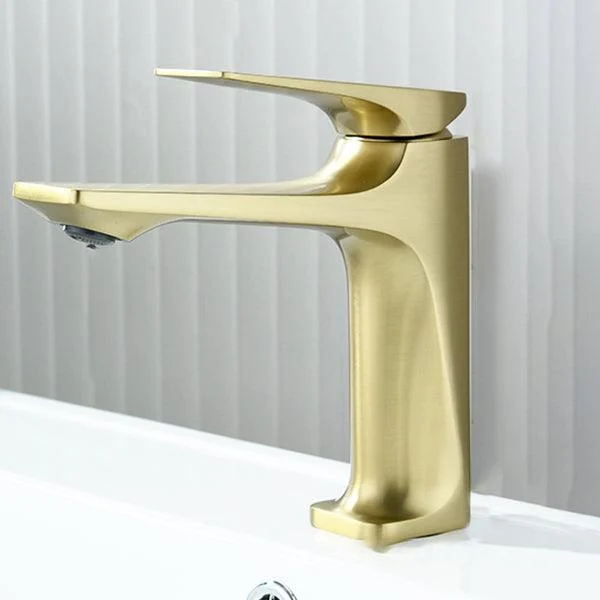 Contemporary Centerset Tap Lever Handles Single Hole Low Arc Solid Brass Square Tap -Bathlova