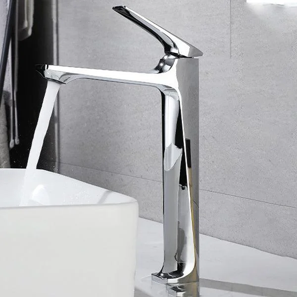 Contemporary Centerset Tap Lever Handles Single Hole Low Arc Solid Brass Square Tap -Bathlova