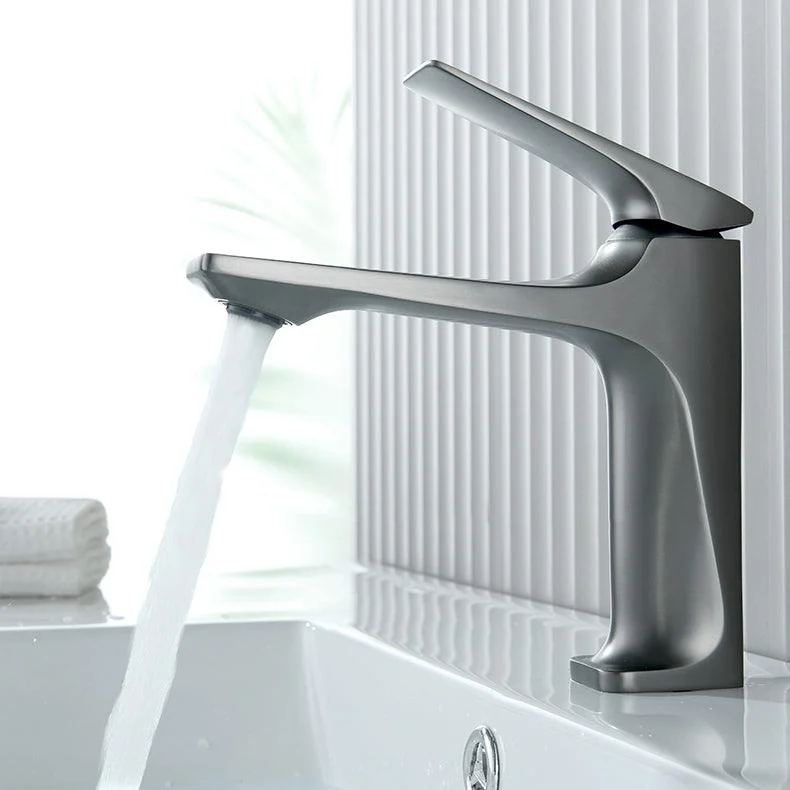 Contemporary Centerset Tap Lever Handles Single Hole Low Arc Solid Brass Square Tap -Bathlova