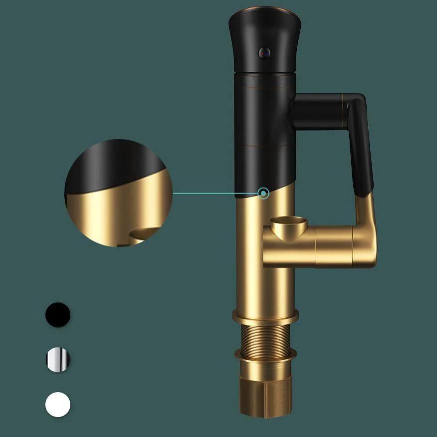 Contemporary Centerset Tap Lever Handles Single Hole Solid Brass Circular Tap -Bathlova