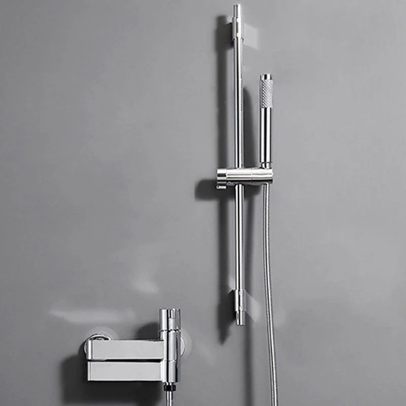 Contemporary Chrome Bath Tap Trim Swivel Wall Mounted with Hand Shower -Bathlova