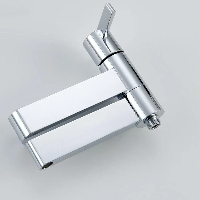 Contemporary Chrome Bath Tap Trim Swivel Wall Mounted with Hand Shower -Bathlova