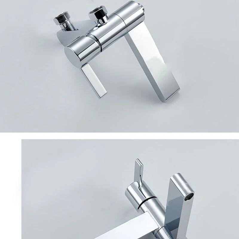 Contemporary Chrome Bath Tap Trim Swivel Wall Mounted with Hand Shower -Bathlova