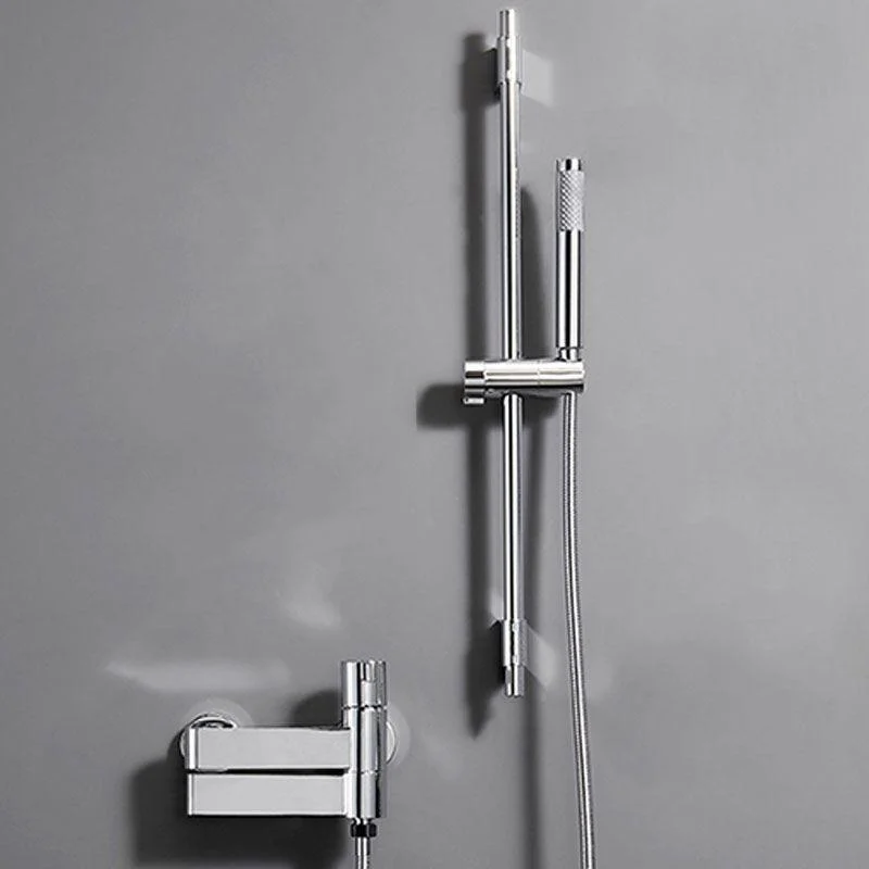 Contemporary Chrome Bath Tap Trim Swivel Wall Mounted with Hand Shower -Bathlova