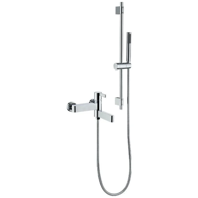 Contemporary Chrome Bath Tap Trim Swivel Wall Mounted with Hand Shower -Bathlova