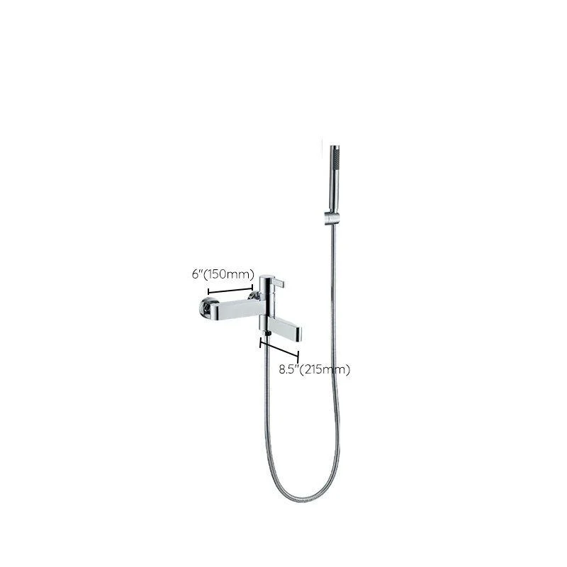 Contemporary Chrome Bath Tap Trim Swivel Wall Mounted with Hand Shower -Bathlova