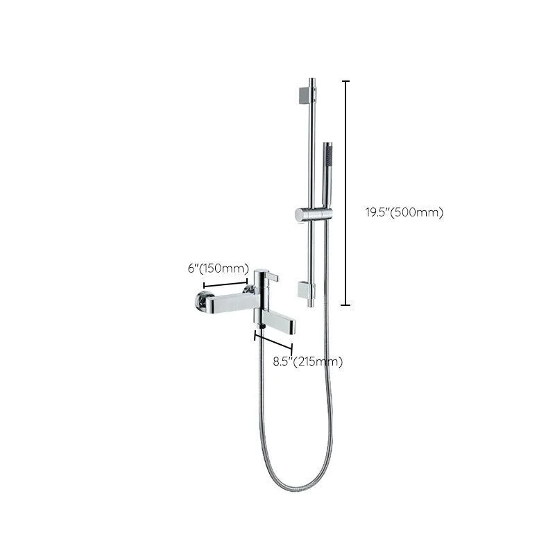 Contemporary Chrome Bath Tap Trim Swivel Wall Mounted with Hand Shower -Bathlova