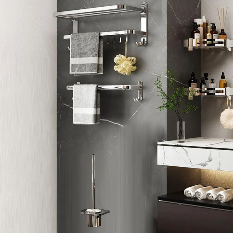 Contemporary Chrome Bathroom Hardware Set Polished Chrome Bathroom Set in Stainless Steel -Bathlova