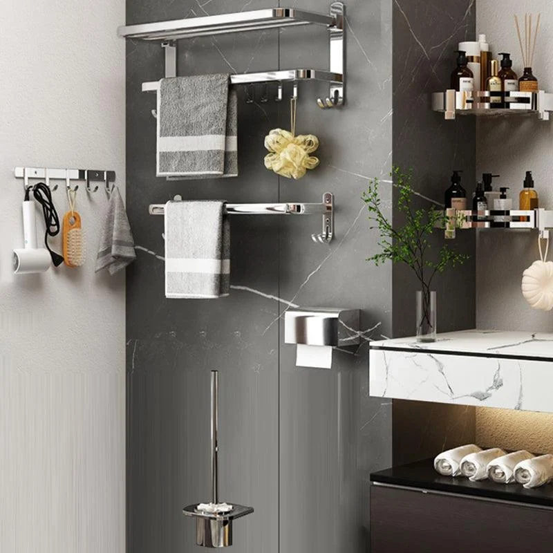 Contemporary Chrome Bathroom Hardware Set Polished Chrome Bathroom Set in Stainless Steel -Bathlova