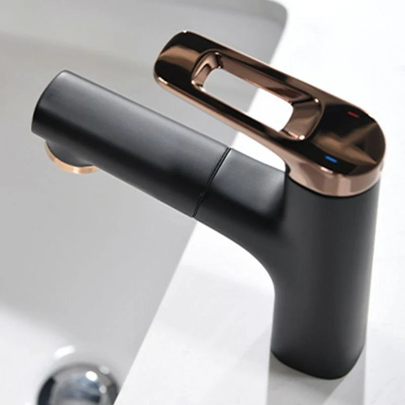 Contemporary Copper Vessel Tap Lever Handles Retractable Low Arc Vessel Tap -Bathlova