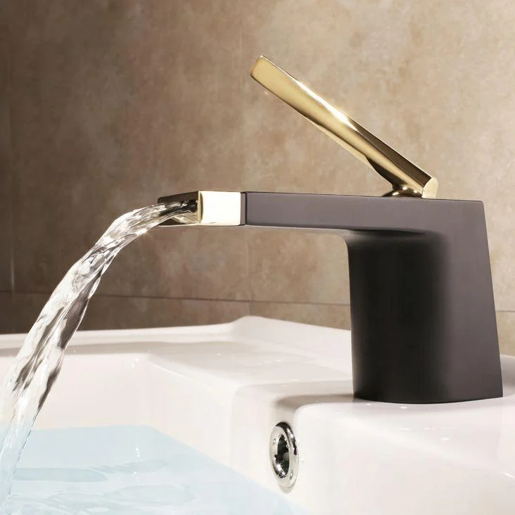 Contemporary Deck Mounted Metal Roman Tub Tap Low Arc Roman Tub Tap Set -Bathlova