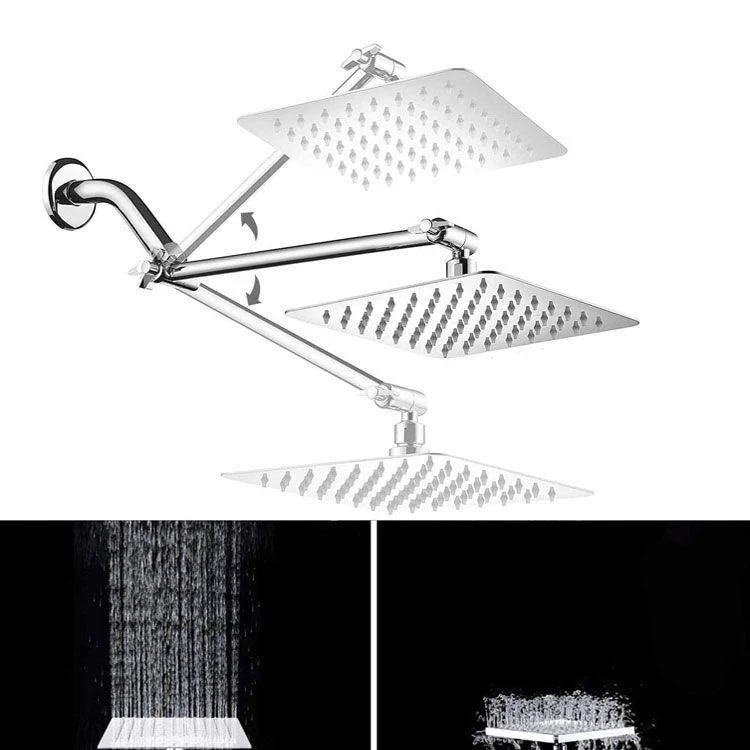 Contemporary Double Handle Shower Head High Arch Shower Head Combo in Chrome -Bathlova