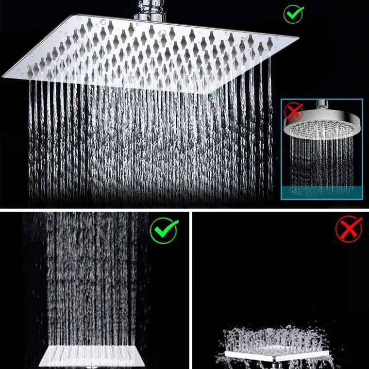 Contemporary Dual Shower Head Square High Arch Shower Head Combo in Chrome -Bathlova