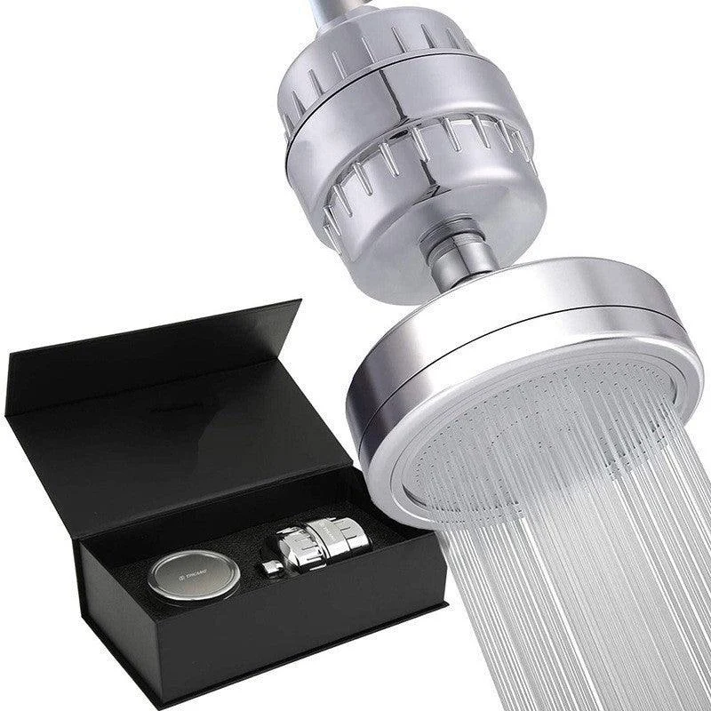 Contemporary Fixed Shower Head in Silver with Katalyst Wall-Mount Showerhead -Bathlova