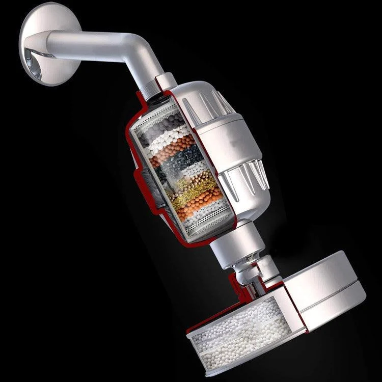 Contemporary Fixed Shower Head in Silver with Katalyst Wall-Mount Showerhead -Bathlova