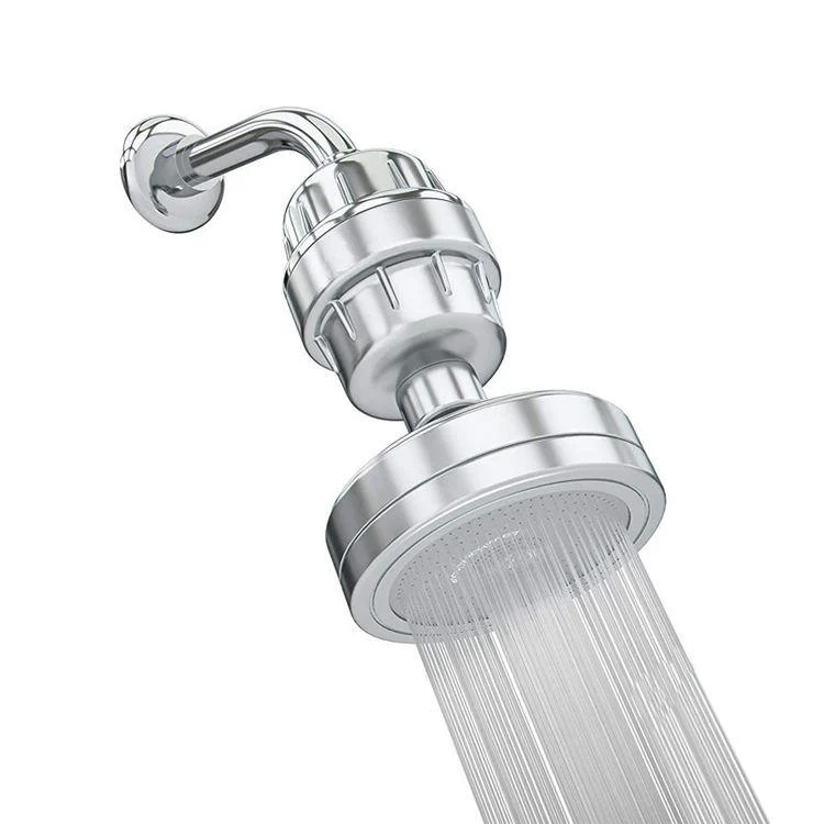 Contemporary Fixed Shower Head in Silver with Katalyst Wall-Mount Showerhead -Bathlova