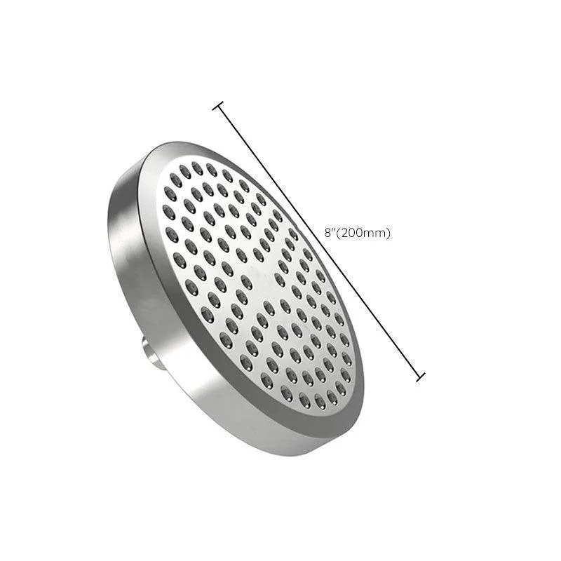 Contemporary Fixed Shower Head Round Metal Spray Head in Silver -Bathlova