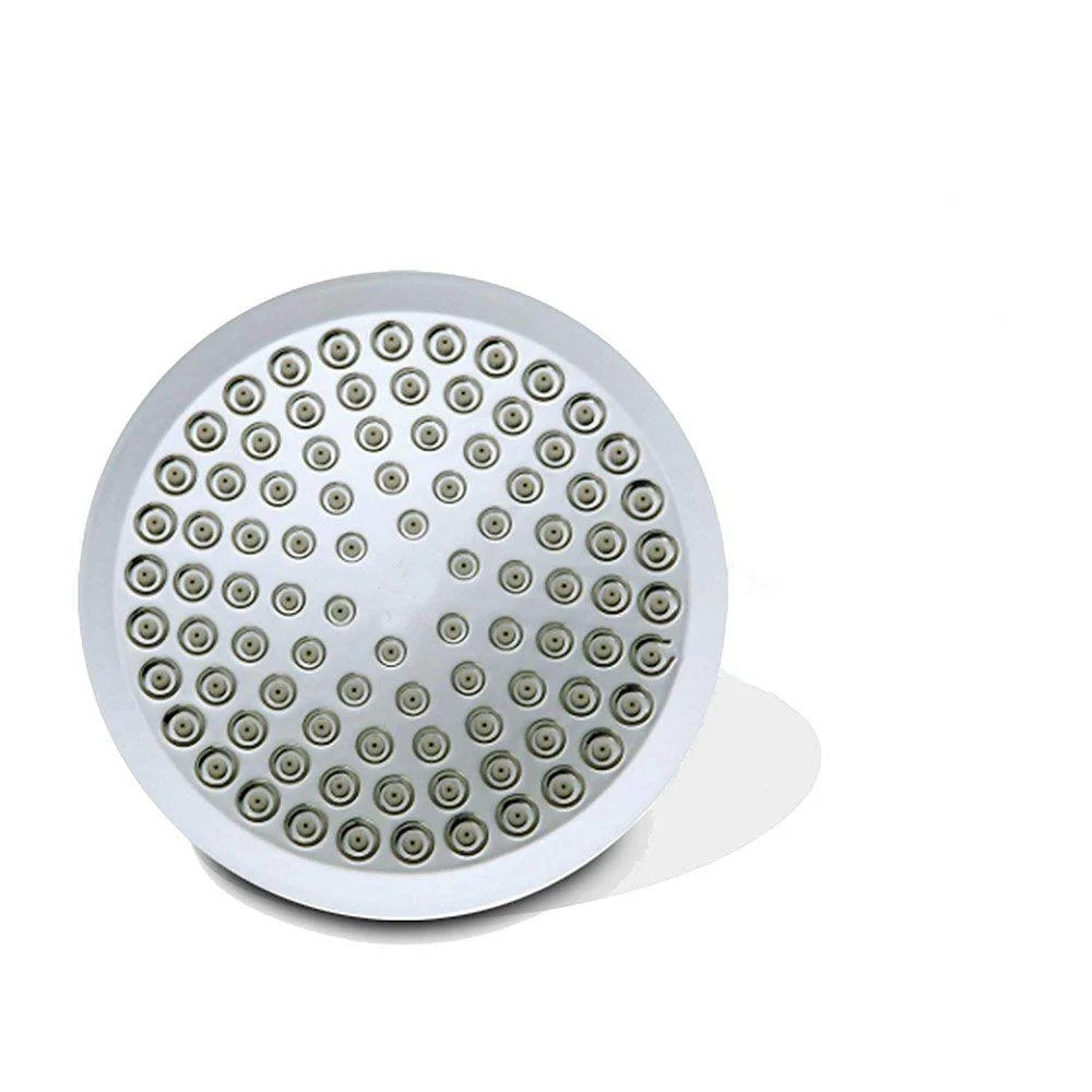 Contemporary Fixed Shower Head Round Metal Spray Head in Silver -Bathlova