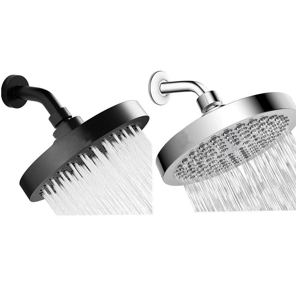 Contemporary Fixed Shower Head Round Metal Spray Head in Silver -Bathlova