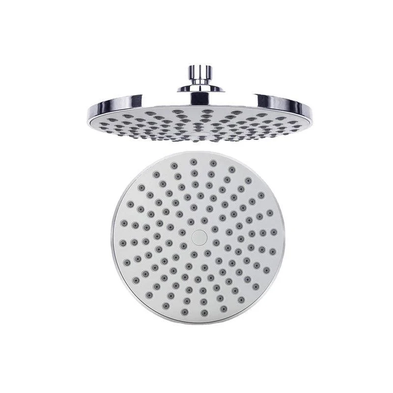 Contemporary Fixed Shower Head Round Shower Head Combo in Silver -Bathlova