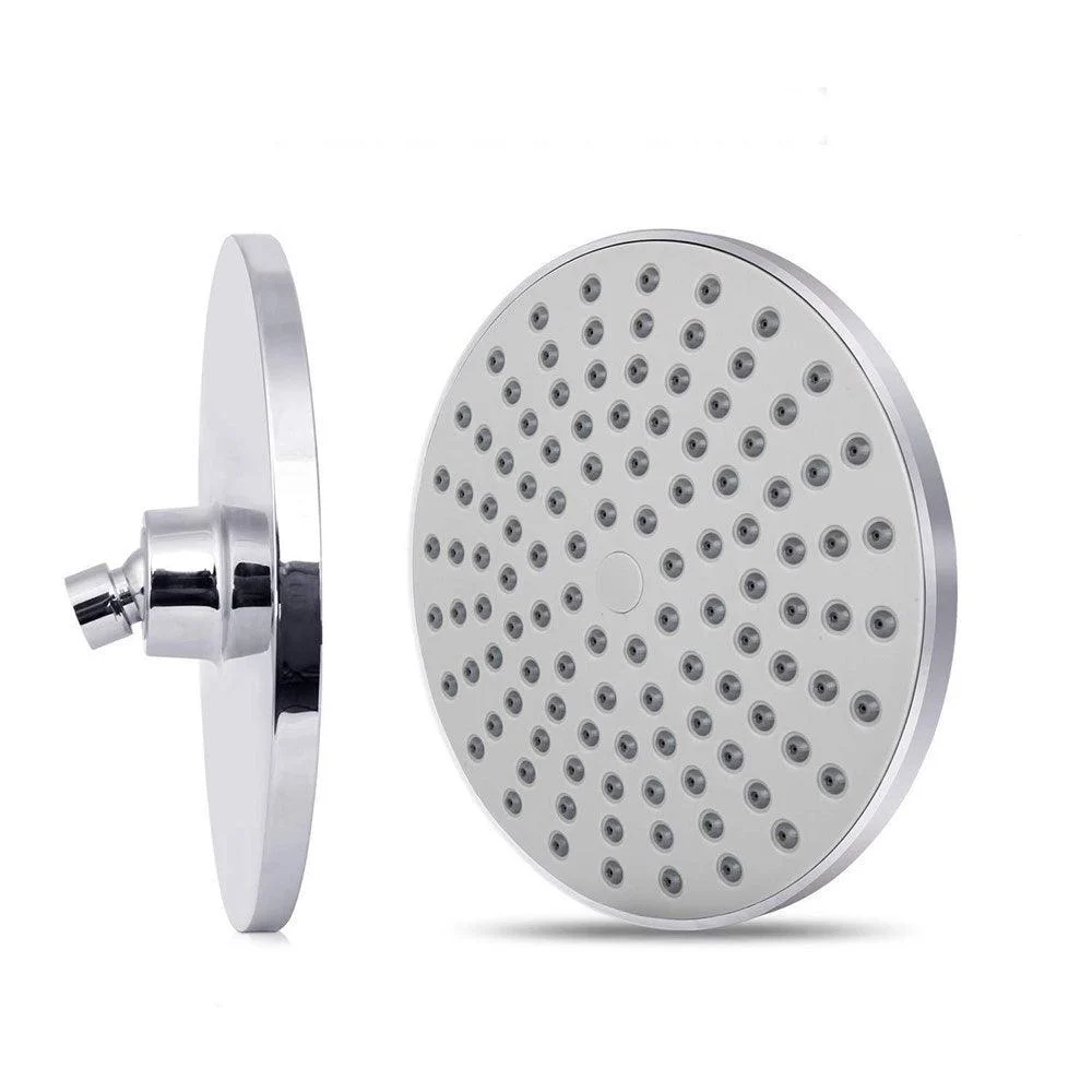 Contemporary Fixed Shower Head Round Shower Head Combo in Silver -Bathlova