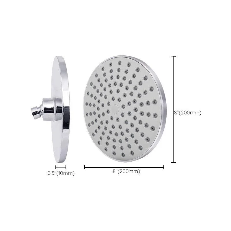 Contemporary Fixed Shower Head Round Shower Head Combo in Silver -Bathlova