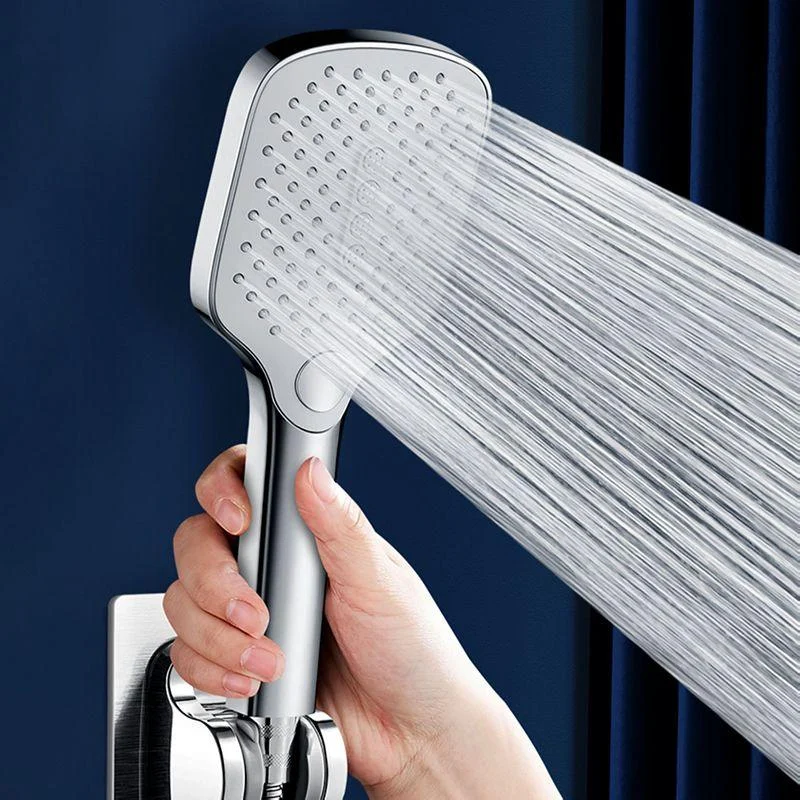 Contemporary Fixed Shower Head Square Metal Shower Head Combo -Bathlova