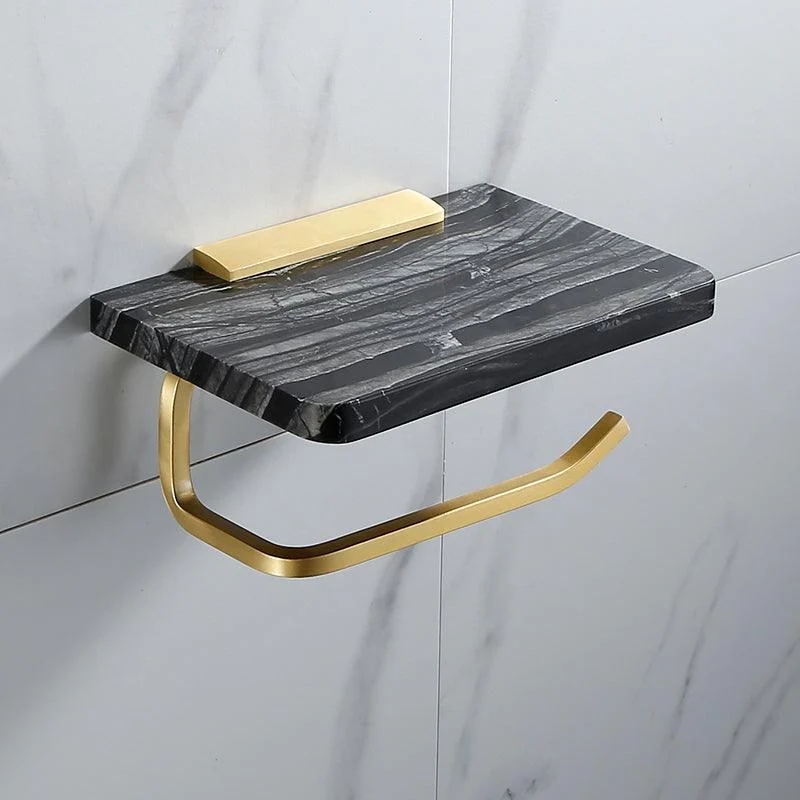 Contemporary Golden Bath Hardware Set Brass& Marble Bathroom Accessory Kit -Bathlova