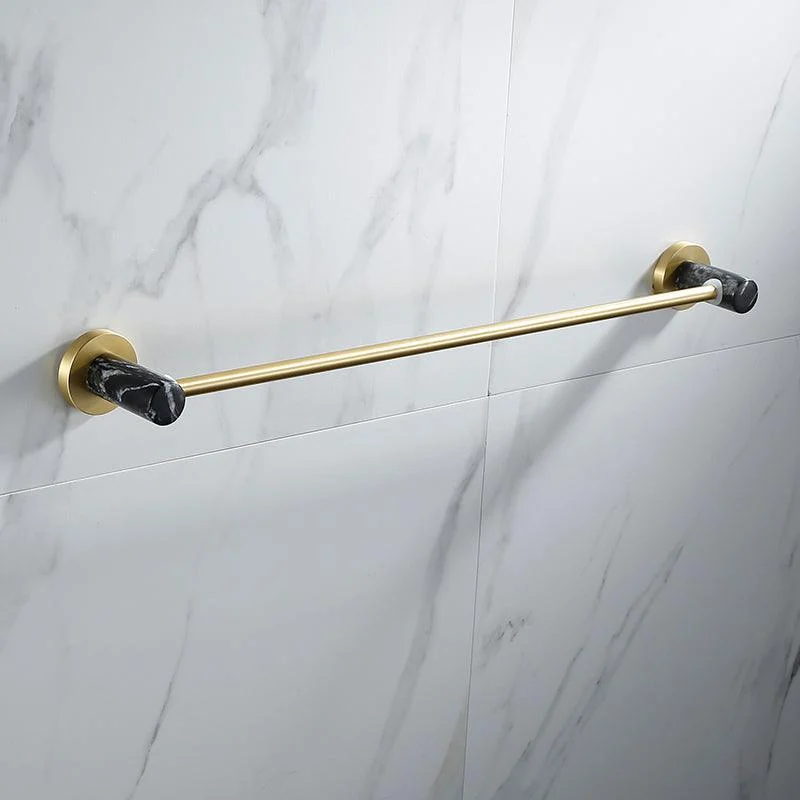 Contemporary Golden Bath Hardware Set Brass& Marble Bathroom Accessory Kit -Bathlova