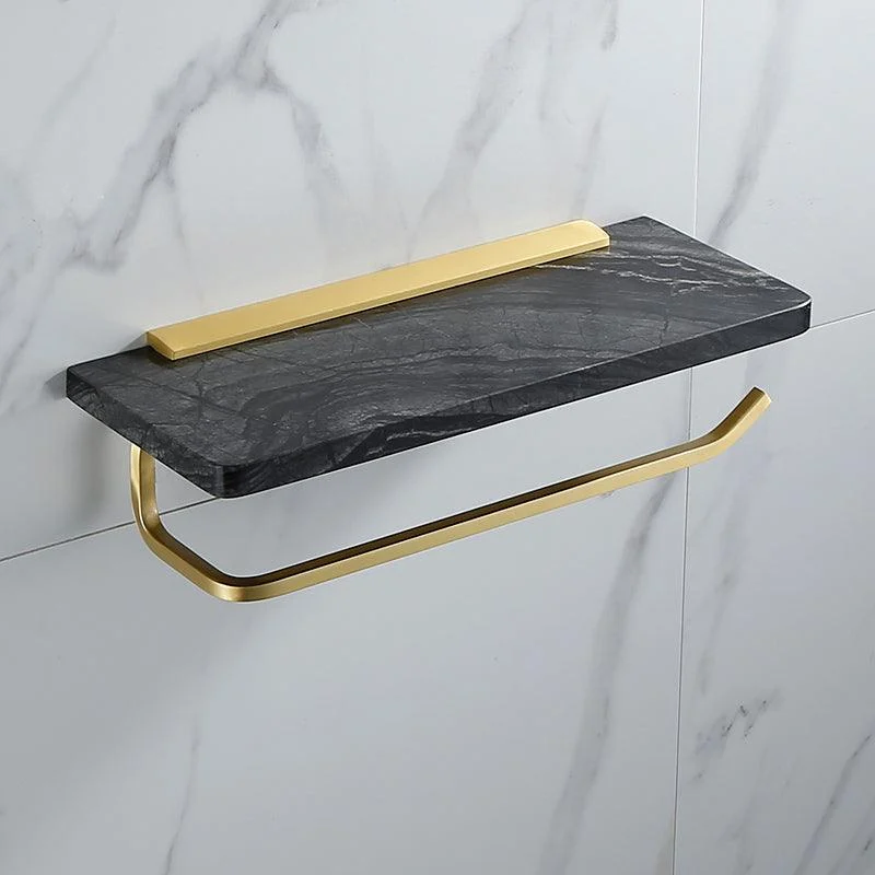 Contemporary Golden Bath Hardware Set Brass& Marble Bathroom Accessory Kit -Bathlova