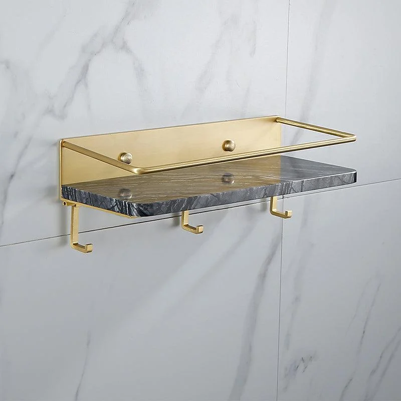 Contemporary Golden Bath Hardware Set Brass& Marble Bathroom Accessory Kit -Bathlova