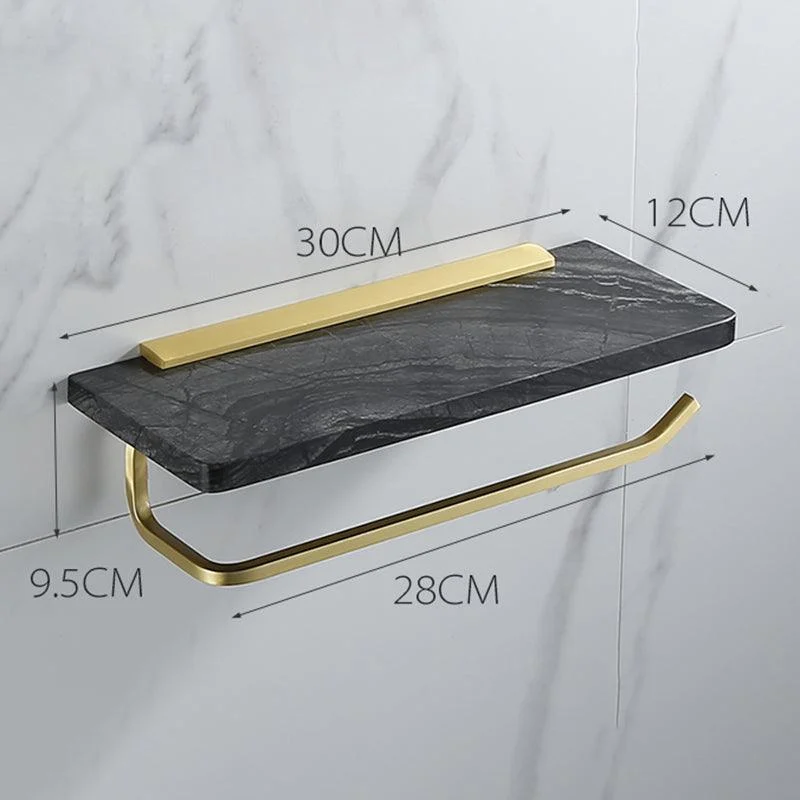 Contemporary Golden Bath Hardware Set Brass& Marble Bathroom Accessory Kit -Bathlova