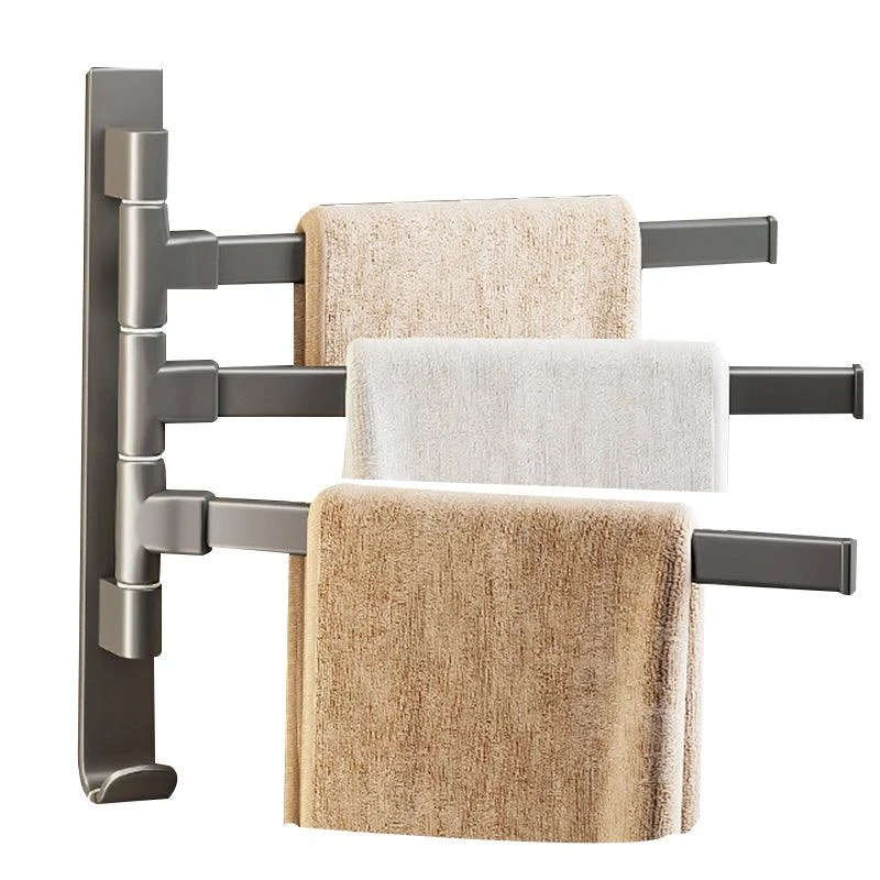 Contemporary Gray Bathroom Accessory Set Aluminum Towel Bar -Bathlova