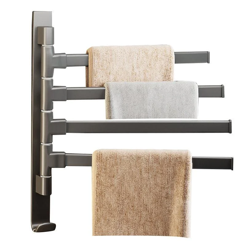 Contemporary Gray Bathroom Accessory Set Aluminum Towel Bar -Bathlova