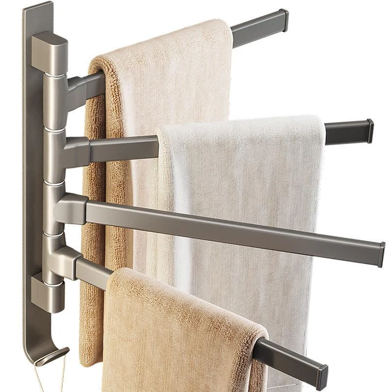 Contemporary Gray Bathroom Accessory Set Aluminum Towel Bar -Bathlova