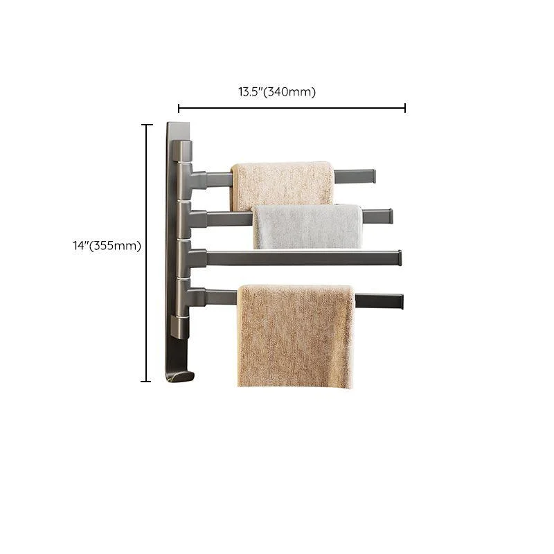 Contemporary Gray Bathroom Accessory Set Aluminum Towel Bar -Bathlova