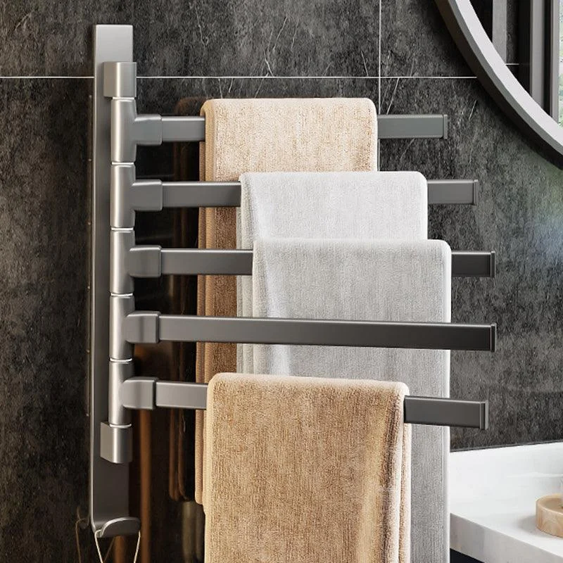 Contemporary Gray Bathroom Accessory Set Aluminum Towel Bar -Bathlova