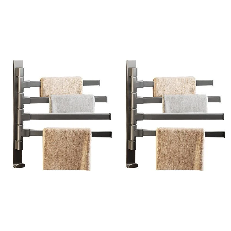 Contemporary Gray Bathroom Accessory Set Aluminum Towel Bar -Bathlova