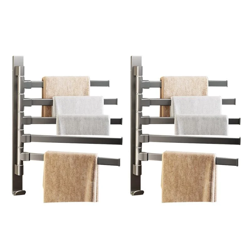 Contemporary Gray Bathroom Accessory Set Aluminum Towel Bar -Bathlova