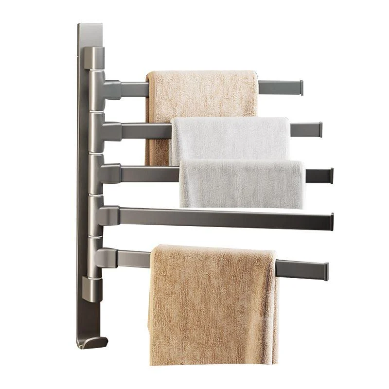 Contemporary Gray Bathroom Accessory Set Aluminum Towel Bar -Bathlova