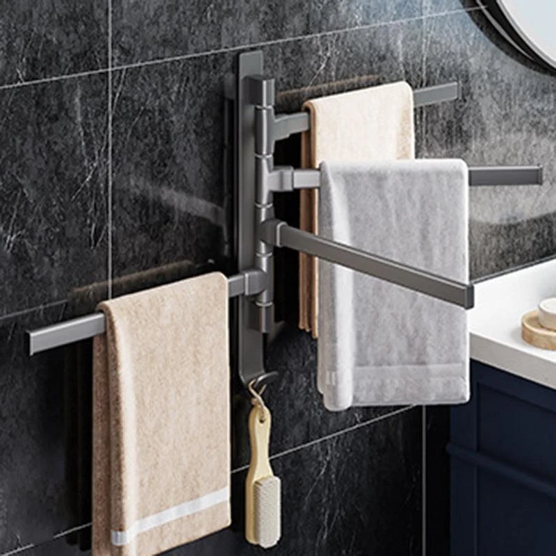 Contemporary Gray Bathroom Accessory Set Aluminum Towel Bar -Bathlova