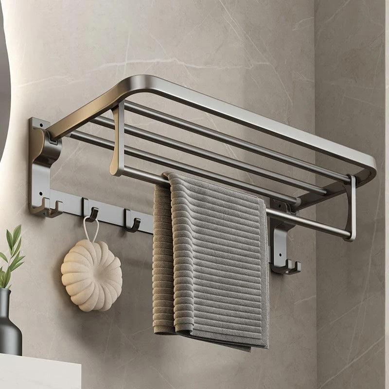 Contemporary Gray Bathroom Hardware Set Bath Shelf/Towel Bar Included Bathroom Set -Bathlova