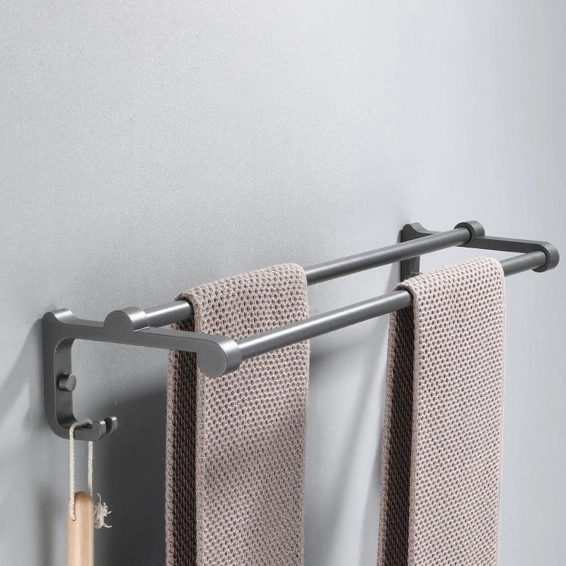 Contemporary Gray Bathroom Hardware Set Bath Shelf/Towel Bar Included Bathroom Set -Bathlova