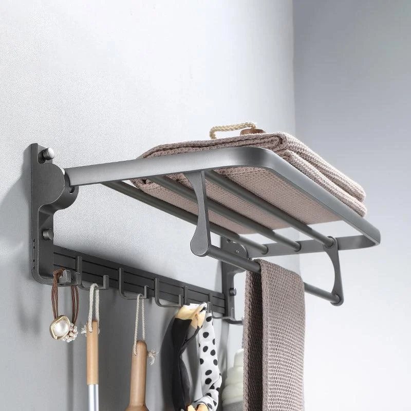 Contemporary Gray Bathroom Hardware Set Bath Shelf/Towel Bar Included Bathroom Set -Bathlova