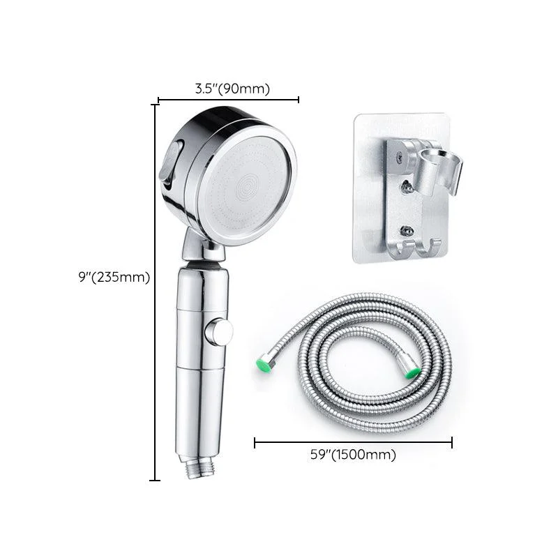 Contemporary Handheld Shower Head Round 3 Setting Spray Head in Silver -Bathlova