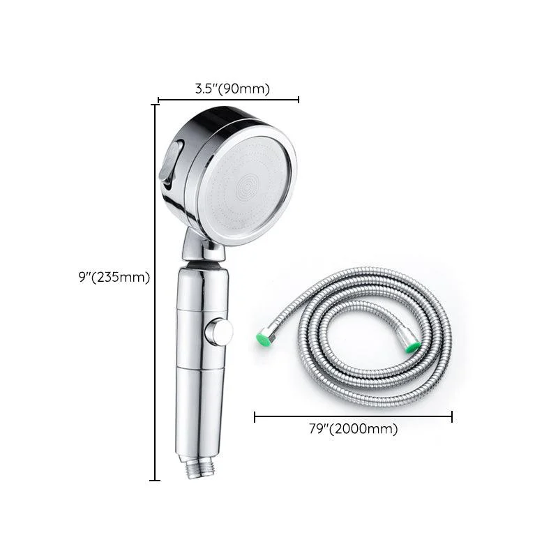 Contemporary Handheld Shower Head Round 3 Setting Spray Head in Silver -Bathlova