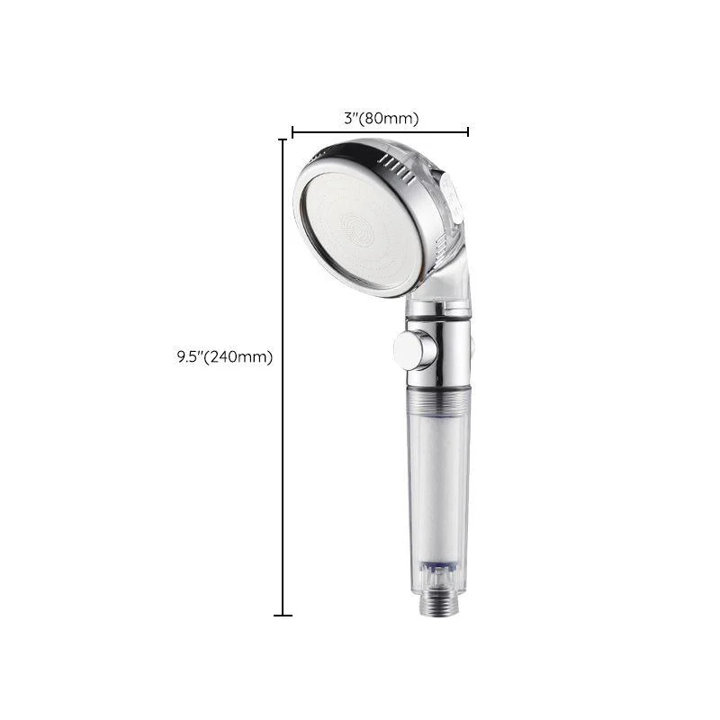 Contemporary Handheld Shower Head Round Filter Ball Spray Head in Silver -Bathlova