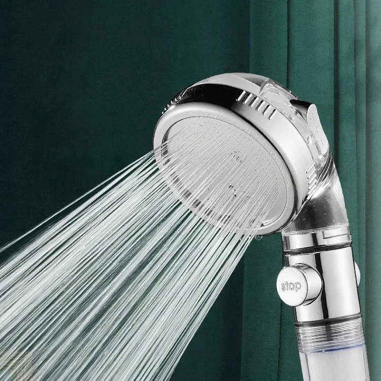 Contemporary Handheld Shower Head Round Filter Ball Spray Head in Silver -Bathlova